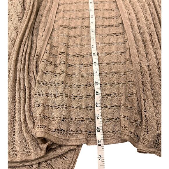 Alice + Olivia Knit Wide Sleeve Open Front Cardigan, Beige, S - Picture 5 of 6